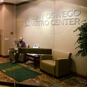 Lobby of SUNY Oswego Metro Center